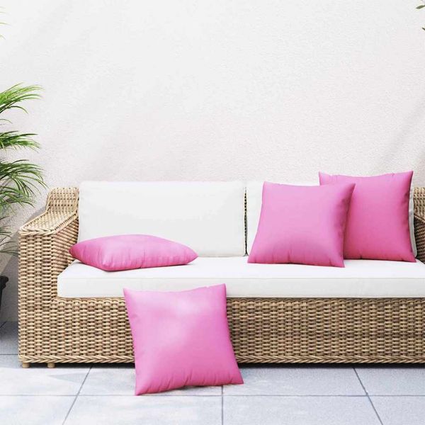 vidaXL Streupillows Uni 4 pcs Rosa 50 x 50 cm Polyesterstoff 360401