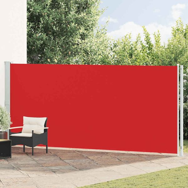 Seitenmarkise Ausziehbar, Balkon Sichtschutz 180x600 cm Rot