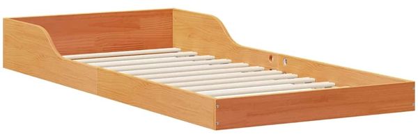 vidaXL Bettrahmen Wachsbraun 90 x 190 cm Massives Kiefernholz 873339 Bild 5