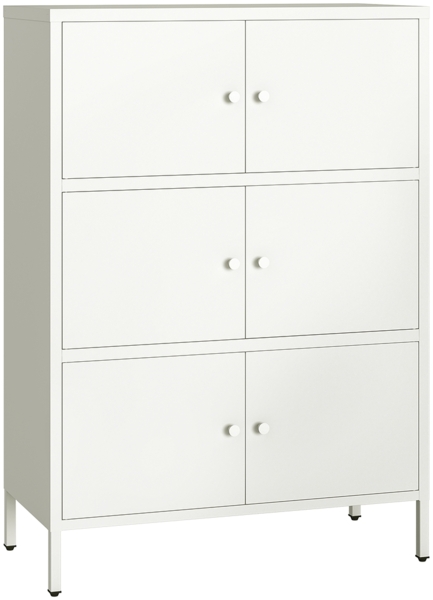 skølm 'Atriona' Metallkommode 3x2, weiß, mit 3 Fächern, 113x80x38 cm Bild 2