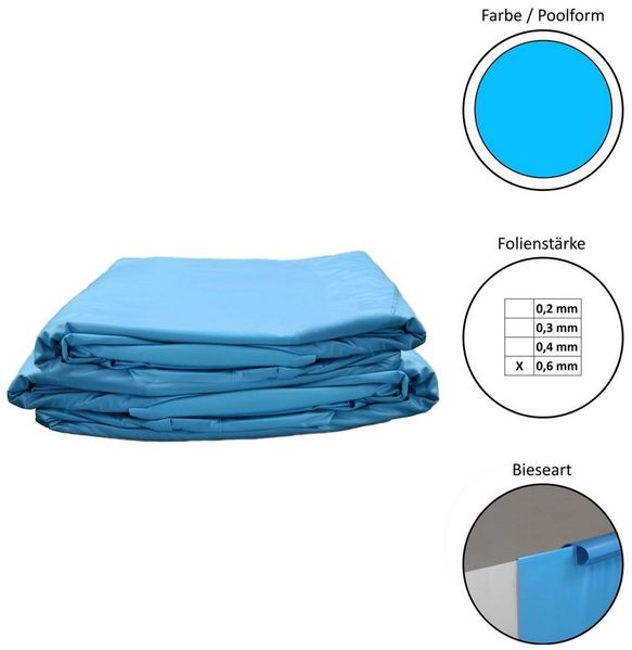 Waterman Poolinnenhülle Poolfolie Ersatzfolie Rundbecken 460x120cm - Dicke, 0,6 mm Stärke, für rund, (1-St), overlap