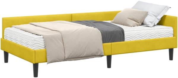 vidaXL Eckbettgestell mit Matratze Sonstiges 2 pcs Gelb Samt 3393722