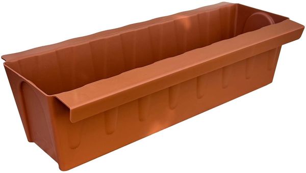 BURI 12 Euro-Paletten Blumenkästen-Einsätze inkl. Bewässerungsmatte | mit Hängesystem zum Einhängen | 37,3cm Terrakotta | Pflanzkasten für Europalette Palette | Balkonkasten | Blumentopf | stabil Bild 2