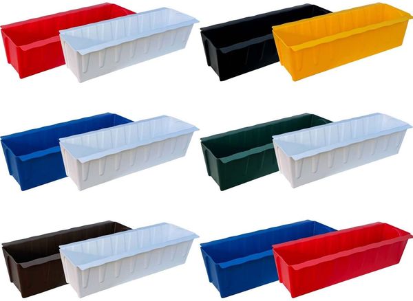 BURI 12 Euro-Paletten Blumenkästen-Einsätze inkl. Bewässerungsmatte | mit Hängesystem zum Einhängen | 37,3cm Terrakotta | Pflanzkasten für Europalette Palette | Balkonkasten | Blumentopf | stabil Bild 9