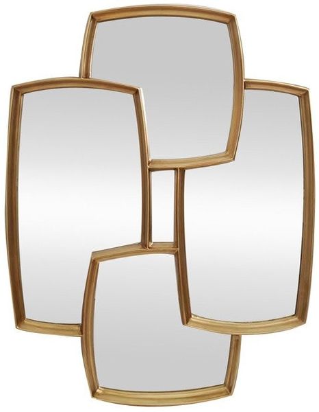 riess-ambiente Wandspiegel QUADRA 90cm gold – vier Spiegelflächen, variabel, Statement Piece (Einzelartikel, 1-St), Spiegel mit Mehrfachoptik – ideal für Flur, Wohn- oder Schlafzimmer