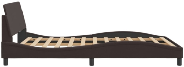 vidaXL Bettgestell "Dover" Dunkelbraun 140x200 cm Stoff 373188 Bild 3