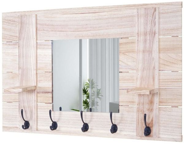 MCW Garderobenpaneel MCW-C89S (kein Set), 2 Ablageflächen, 5 große Haken, BSCI-Sozialstandards geprüft
