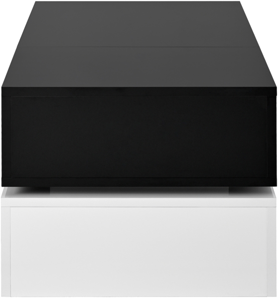 Moderner Couchtisch mit LED-Ambientebeleuchtung,90×45×35.5 cm, Weiß + Schwarz,modernes Design, viel Stauraum Bild 8