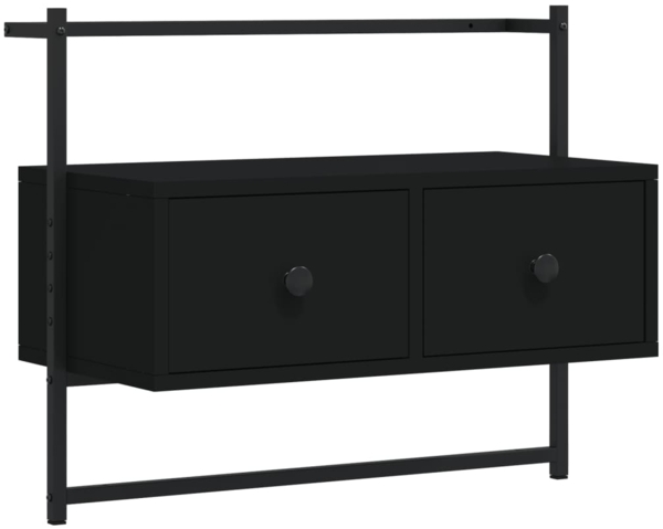 vidaXL TV-Wandschrank Schwarz 60,5x30x51 cm Holzwerkstoff 833453