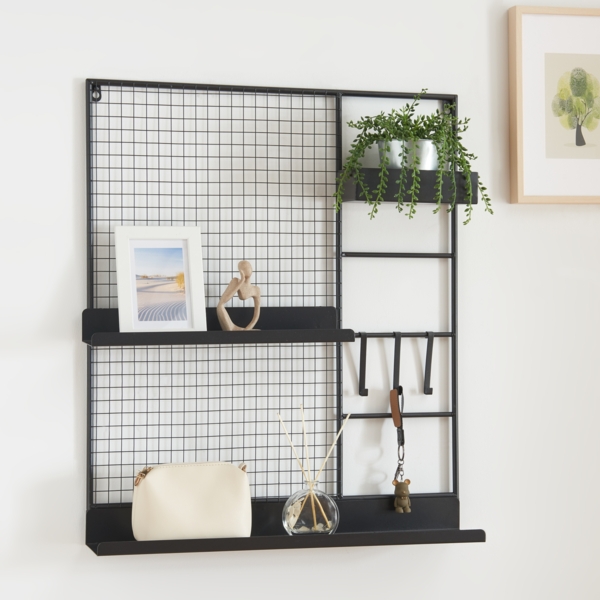 Wandgitter Westre 70x60x11cm Metall Schwarz [en. casa]