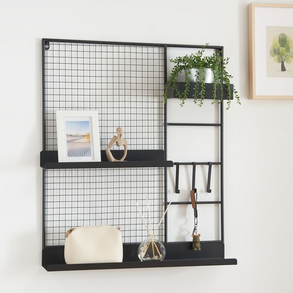 Wandgitter Westre 70x60x11cm Metall Schwarz [en. casa]