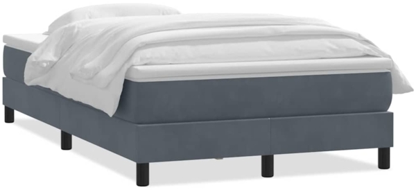 vidaXL Boxspringbett mit Matratze Dunkelgrau 120x210 cm Samt 3315916