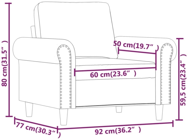 vidaXL Sessel Rosa 60 cm Samt 359512 Bild 8
