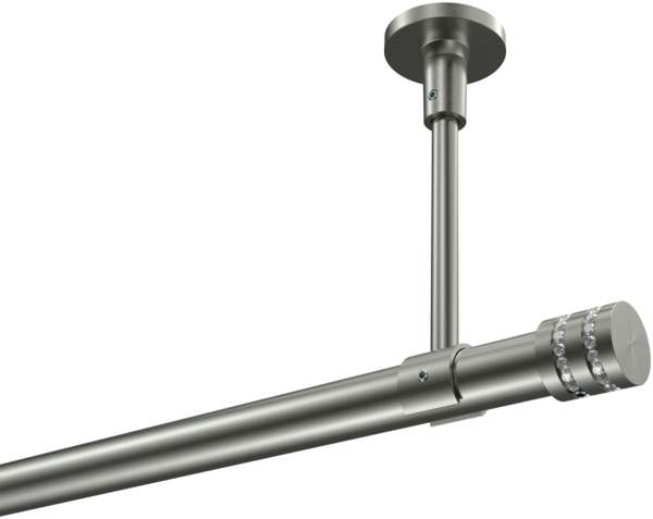 Gardinenstangen-Set Sonette Estana 280 cm (geteilt in 2 x 140 cm), 1-läufig, 20 mm Ø Edelstahl-Optik