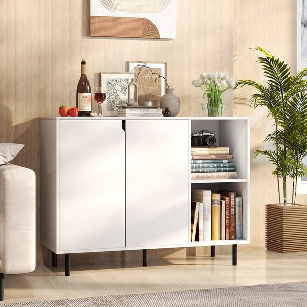 KOMFOTTEU Sideboard, Küchenschrank Buffetschrank mit 2 Türen & Ablagen