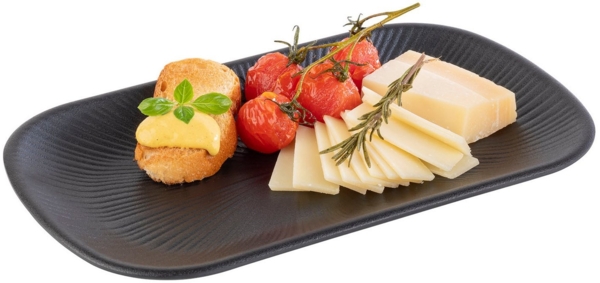 APS Tablett GN 1/4 Tablett -NERO- 26,5 x 16,2 cm, Höhe 2,5 cm, Melamin, (1-tlg), für Speisen und Dekoration aller Art geeignet