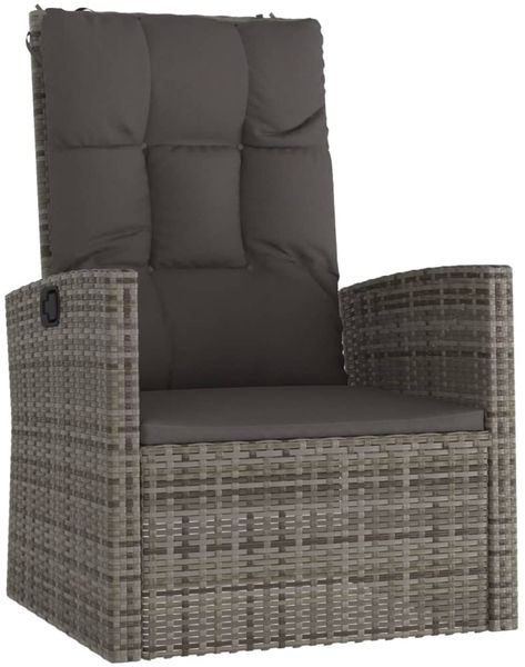 vidaXL 4-tlg. Garten-Lounge-Set mit Kissen Grau Poly Rattan 362180 Bild 6