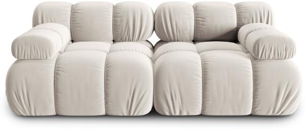 Micadoni Modulares Sofa Bellis 2-Sitzer Samtstoff Riviera Helles Beige