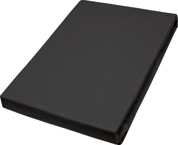 Vario Jersey-Spannbetttuch schwarz, 100 x 200 cm