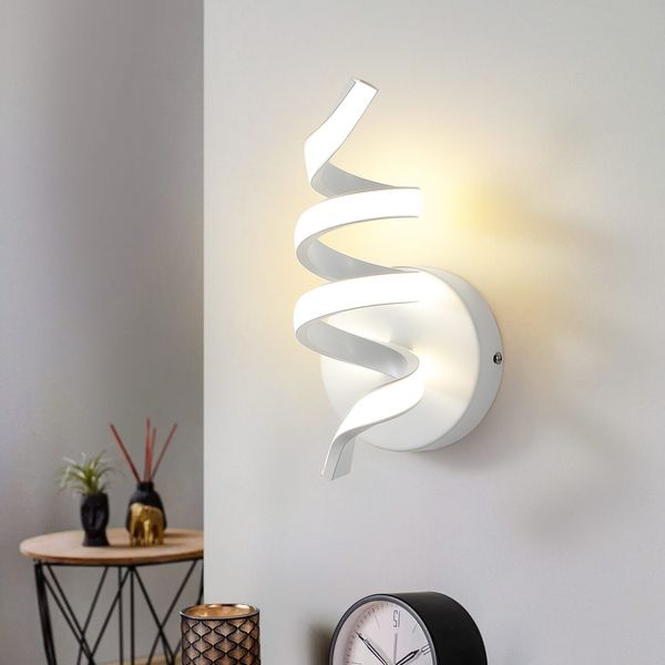 ZMH Wandleuchte Innen LED Wandlampe: Treppenhaus Wohnzimmer Schlafzimmer Flur Modern Design Wand Lampe 7W Weiß Wandleuchten Badezimmer Warmweiß 3000K