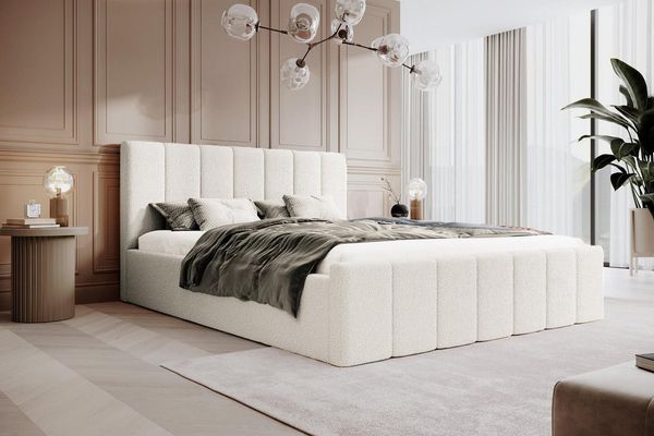 Compleo Polsterbett Boucle FLAV Stauraumbett, Doppelbett, Modern und Elegant (Slim, Designerbett), 120/140/160/180, Modern Schlafzimmer