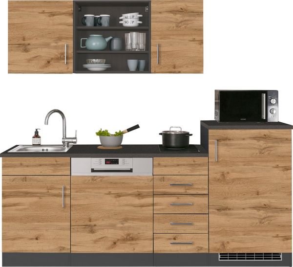 KOCHSTATION Küche KS-Mali, Breite 210 cm, mit E-Geräten