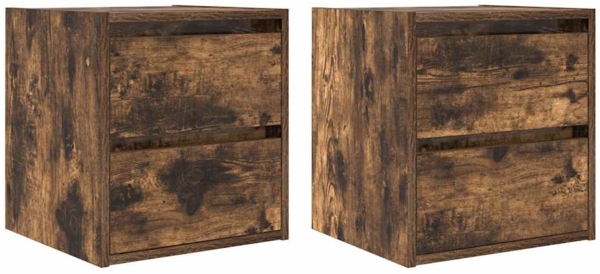 vidaXL Wand-Nachttische 2 Stk. Räuchereiche 38x34x40 cm 861256