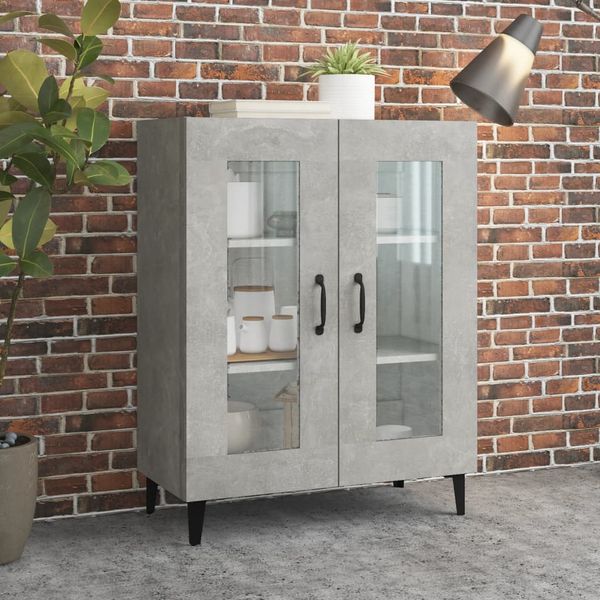Sideboard Betongrau 69,5 x 34 x 90 cm Holzwerkstoff [812127]