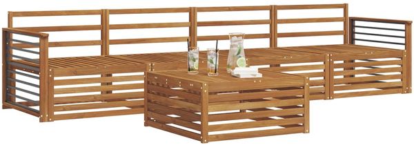 vidaXL Outdoor-Sofagarnitur 5 pcs Natur Massivholz Akazie 3372989 Bild 3