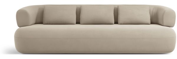 Micadoni Sofa Jenny 4-Sitzer Samt Salvador Beige