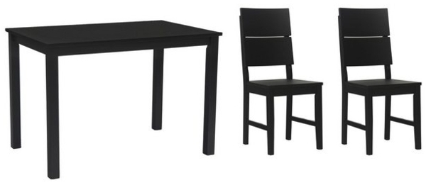 Woodroom Essgruppe Kota, (aus Hevea Massivholz, lackiert, Esstisch 110x70cm mit 2 Stühlen), Stuhl-Set und Tischgruppe für Esszimmer Bild 4