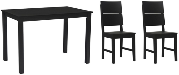 Woodroom Essgruppe Kota, (aus Hevea Massivholz, lackiert, Esstisch 110x70cm mit 2 Stühlen), Stuhl-Set und Tischgruppe für Esszimmer Bild 1