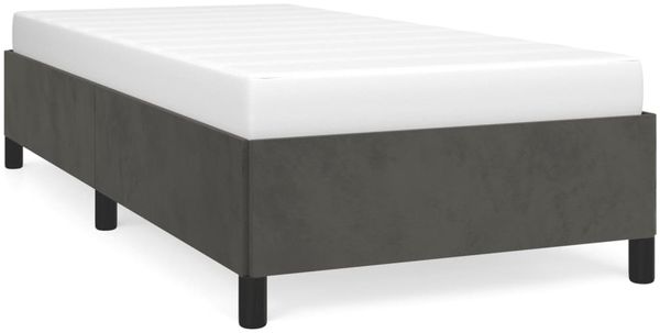 Einzelbettgestell Design für Erwachsene ohne Matratze Dunkelgrau 100x200 cm Samt d4545e
