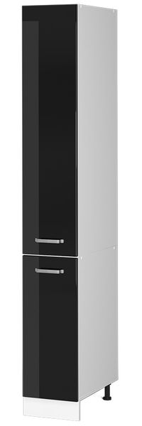 Hochschrank R-Line Schwarz Hochglanz 30 cm mit Türen Vicco
