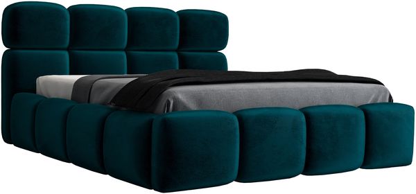 Polsterbett MONAKO 180x200 mit Matratze, Bettkasten und Lattenrost. Farbe: Pfau 36 Bild 4