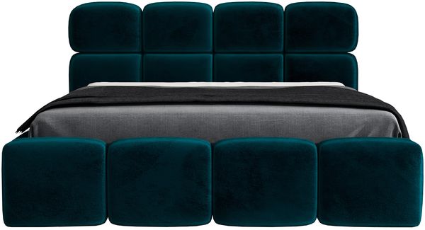 Polsterbett MONAKO 180x200 mit Matratze, Bettkasten und Lattenrost. Farbe: Pfau 36 Bild 3