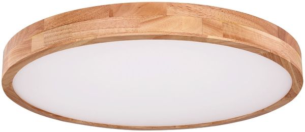 LED Deckenleuchte, Holzoptik, dimmbar, Fernbedienung, D 60cm