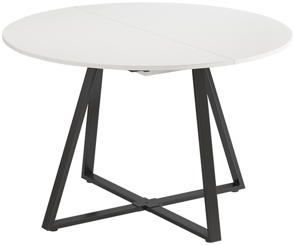 Esstisch Loyd Weiß/Schwarz 120 x 120 cm ausziehbar Vicco