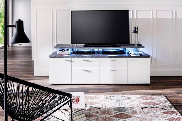INOSIGN TV-Board Messina (1 St), Lowboard mit TV-Aufsatz - Für Fernseher bis zu 60 Zoll