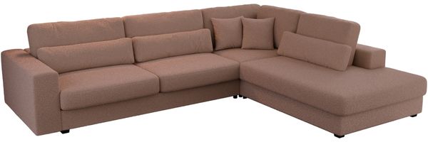 Freistehendes Ecksofa mit lose Kissen, L-form - SAVONA - rechts - Rosa Boucle Bild 6