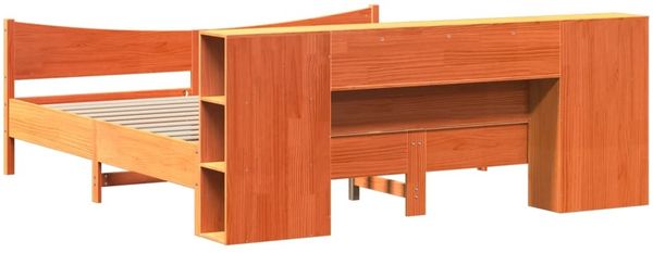 vidaXL Massivholzbett ohne Matratze Wachsbraun 180x200 Kiefernholz 3323292 Bild 8