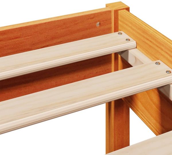 vidaXL Massivholzbett ohne Matratze Wachsbraun 180x200 Kiefernholz 3323292 Bild 9
