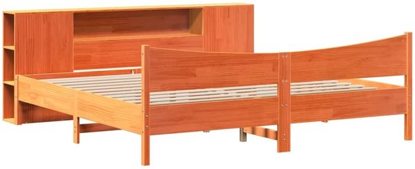 vidaXL Massivholzbett ohne Matratze Wachsbraun 180x200 Kiefernholz 3323292 Bild 3