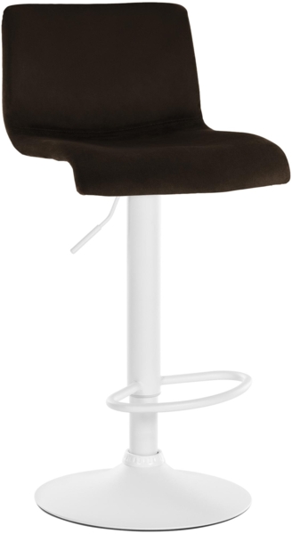 CLP Barhocker Hover Samtbezug höhenverstellbar drehbar mit Rückenlehne,braun Metall matt weiss