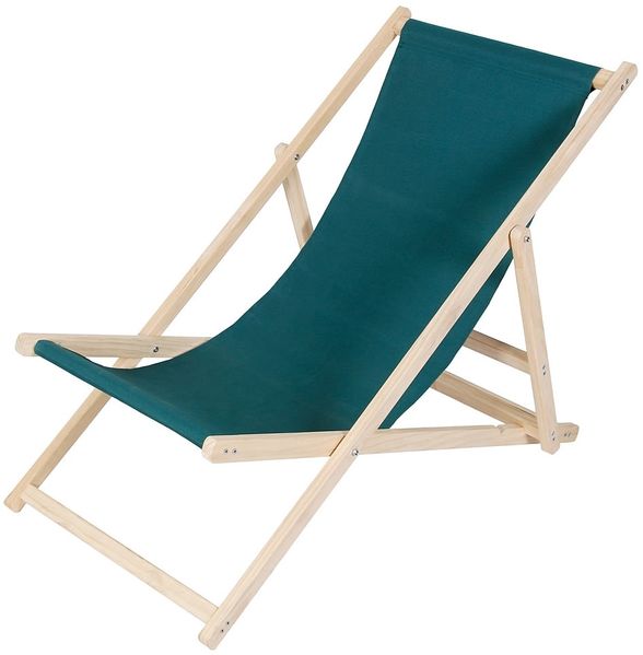 Sonnenliege Grün Strandmöbel Campingstuhl Holz klappbar Faltsitz Balkonsessel
