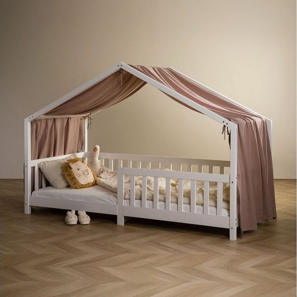 IDIMEX Betthimmel LIAN, Betthimmel Hausbett Deko Musselin Baldachin aus 100% Baumwolle beige