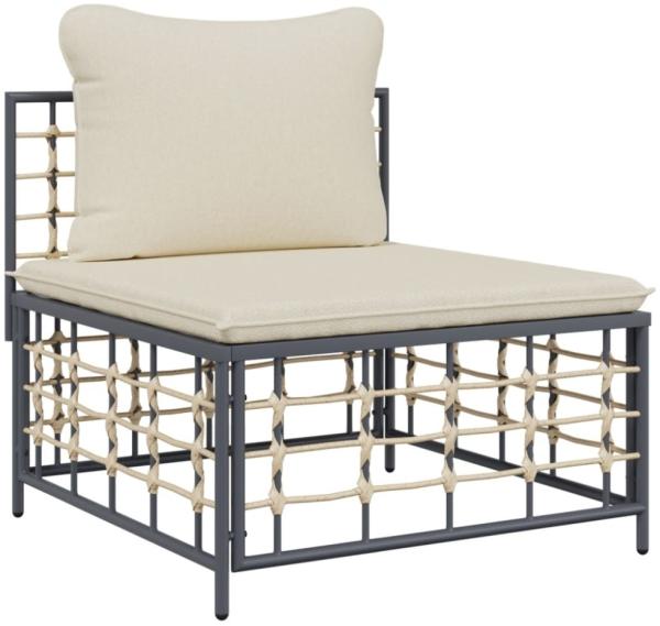 vidaXL 7-tlg. Garten-Lounge-Set mit Kissen Anthrazit Poly Rattan 3186798 Bild 6