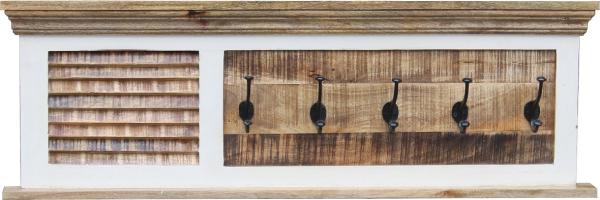 Wandgarderobe 120x40cm 'Nizza' Mango weiß natur