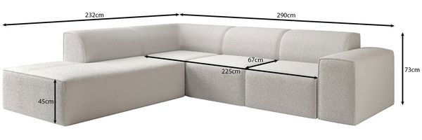 Luxusbetten24 Sofa Designer Sofa Idiola L, in Teddy Bouclé