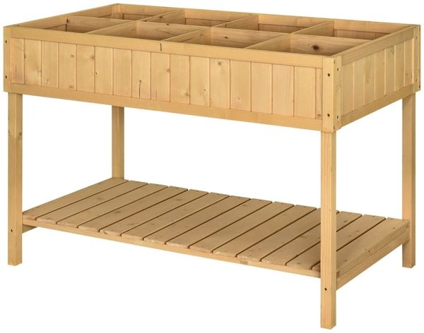 Kommode 110x46x76 cm, massives Tannenholz – Hochbeet/Pflanztisch mit 8 Fächern und Abfluss Bild 8